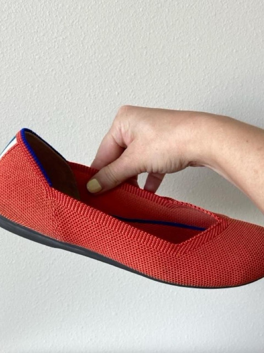 Rothy's The Flat Persimmon Marina Heel Stripe Round Toe Flat Slip On - Picture 5 of 6